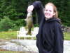 my girlfriend's first real smallie fish