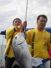 Mr.Chandra Sani with 12 kg GT at cermin beach fish