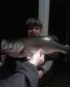My 4 year old sons first big bass fish